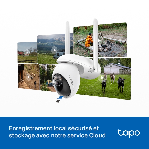 Kit de surveillance caméra 4G WiFi 4K panoramique/inclinable + panneau solaire 15