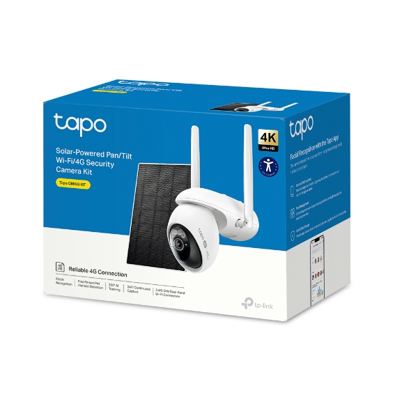 Kit de surveillance caméra 4G WiFi 4K panoramique/inclinable + panneau solaire 16