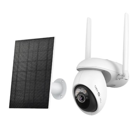 Kit de surveillance caméra 4G WiFi 4K panoramique/inclinable + panneau solaire
