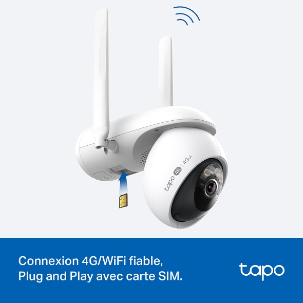 Kit de surveillance caméra 4G WiFi 4K panoramique/inclinable + panneau solaire 5