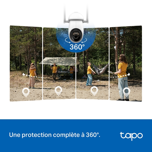 Kit de surveillance caméra 4G WiFi 4K panoramique/inclinable + panneau solaire 9