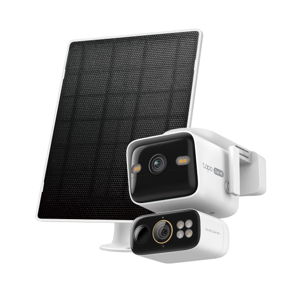 Kit de caméra de sécurité panoramique/inclinable à double objectif alimenté par énergie solaire 1