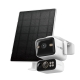 Kit de caméra de sécurité panoramique/inclinable à double objectif alimenté par énergie solaire 1