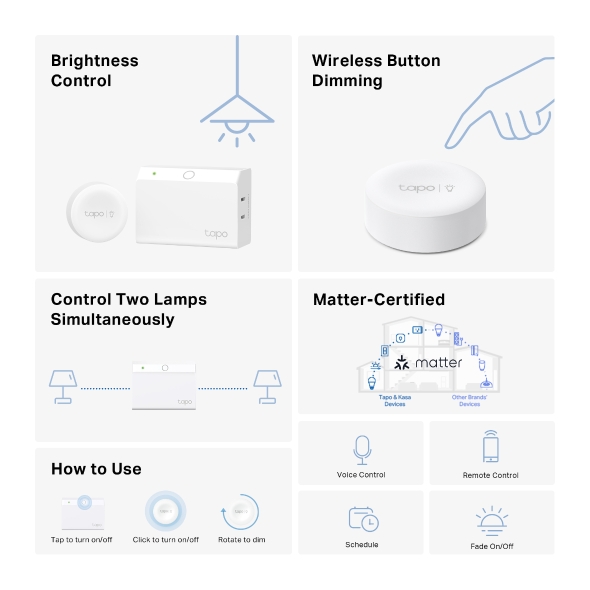 Tapo P135 KIT, Smart WiFi Lamp Dimmer Kit