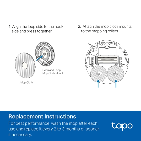 Tapo Robot Vacuum Washable Mop Cloth (6 Pcs) 4