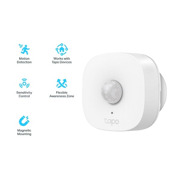 TP-Link Tapo T100 Smart Motion Sensor, Sensore di Movimento Intelligente,  Rilevamento ad Ampio Raggio(120°,7m), Luce Attivata dal Movimento, Avvisi  Istantanei, Risparmio Energetico, Hub Obbligatorio