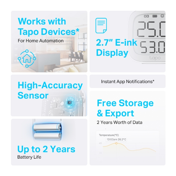 WiFi Temperature Humidity Sensor: Indoor Thermometer Hygrometer with App  Alert, Free Data Storage Export, Smart Temperature Humidity Monitor for  Home