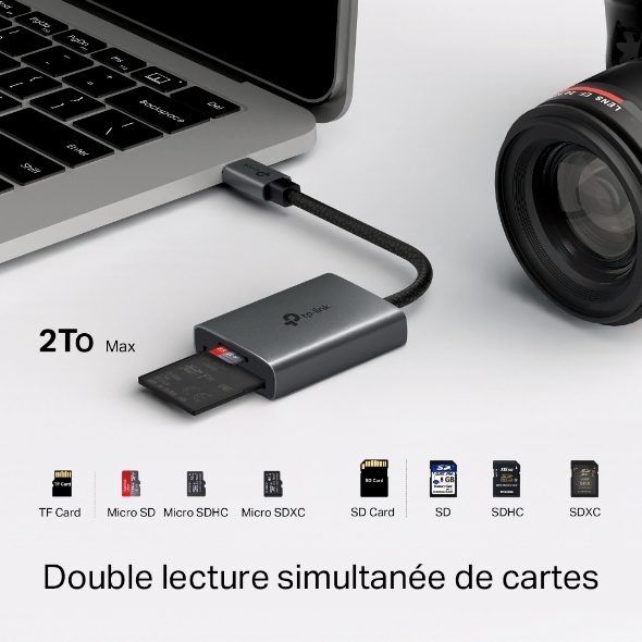 Lecteur de cartes USB 3.0 Type-C vers SD et microSD 3.0 4