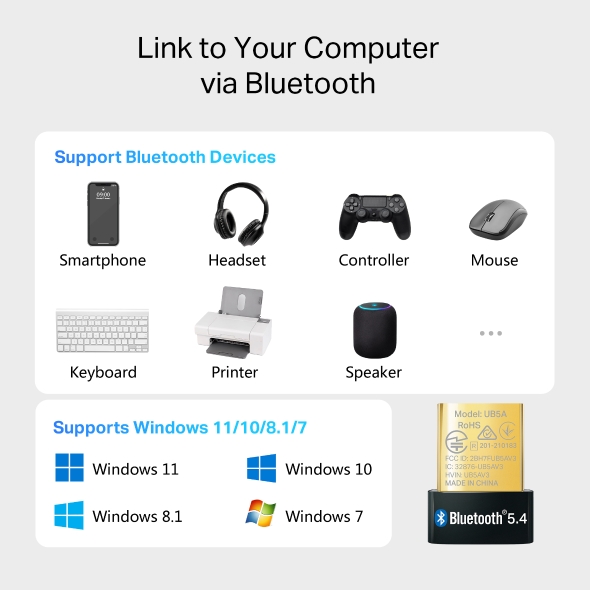 Bluetooth 5.4 Nano USB Adapter 6