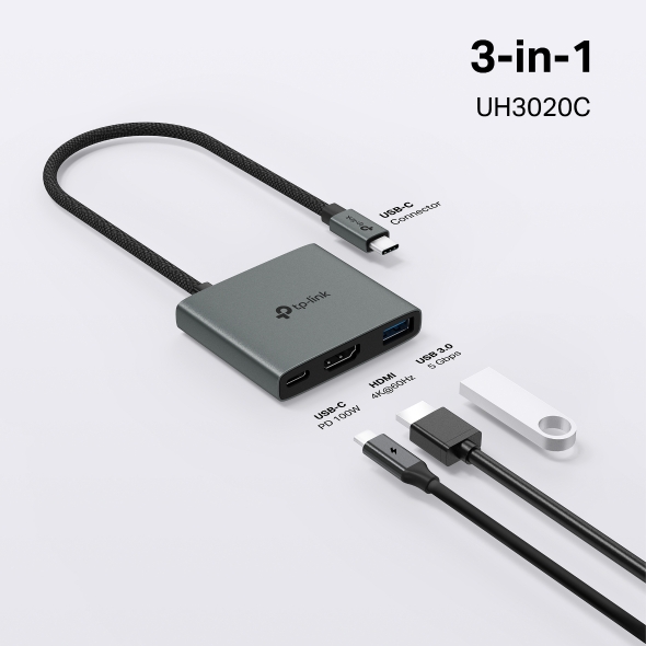 Hub USB Type-C 3 em 1  4