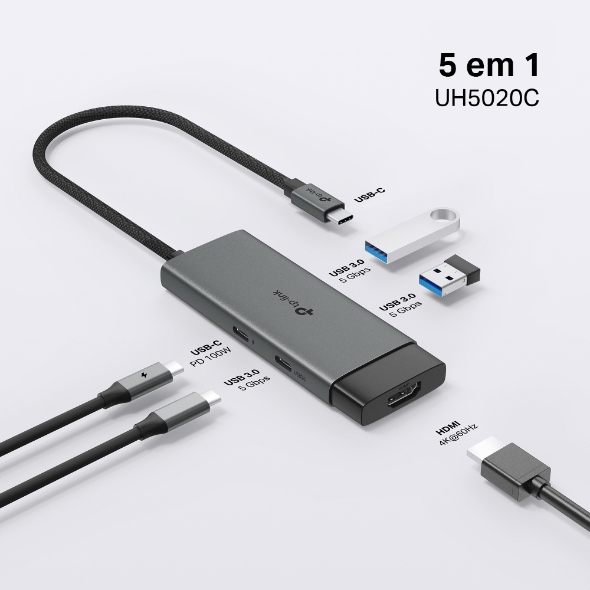 Hub USB Tipo C 5 em 1
