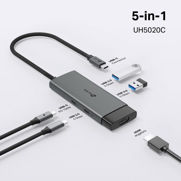 USB Type-C концентратор 5 в 1 4