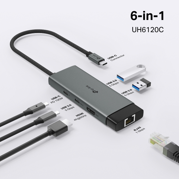 USB Type-C 6 in 1 Hub 4