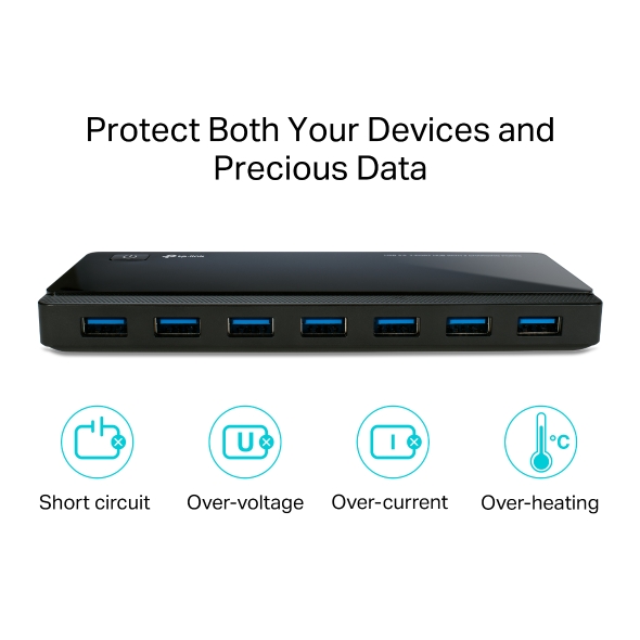 USB 3.0 7-Port Hub with 2 Charging Ports 4