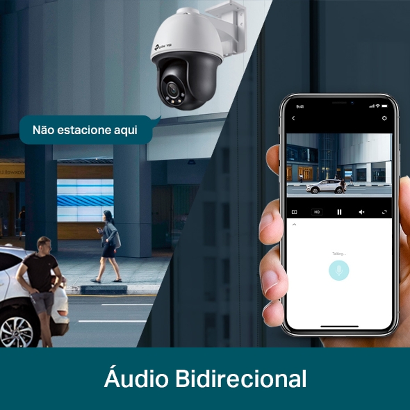 Câmera IP Externa Pan/Tilt 4MP Full-Color IA PoE 9