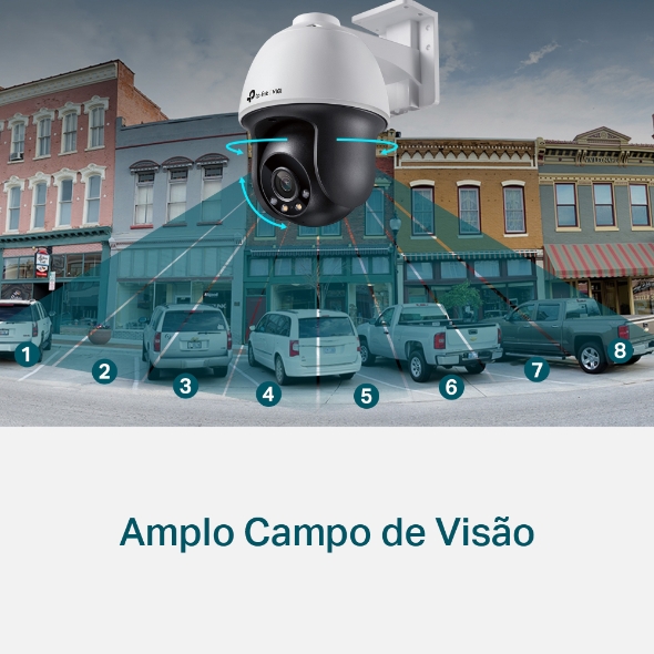 Câmera IP Externa Pan/Tilt 4MP Full-Color IA PoE 4