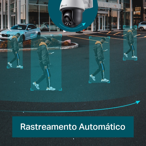 Câmera IP Externa Pan/Tilt 4MP Full-Color IA PoE 6