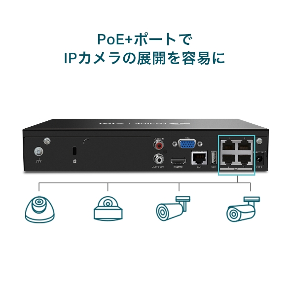 VIGI 4チャンネル PoE+ ネットワークビデオレコーダー 6