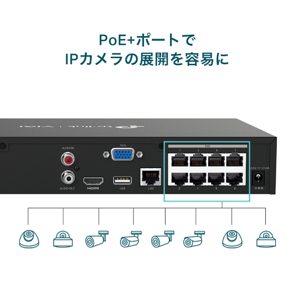 VIGI 8チャンネル PoE+ ネットワークビデオレコーダー 5