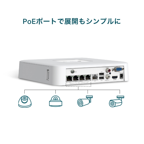 VIGI 4チャンネル PoE+ ネットワークビデオレコーダー 6