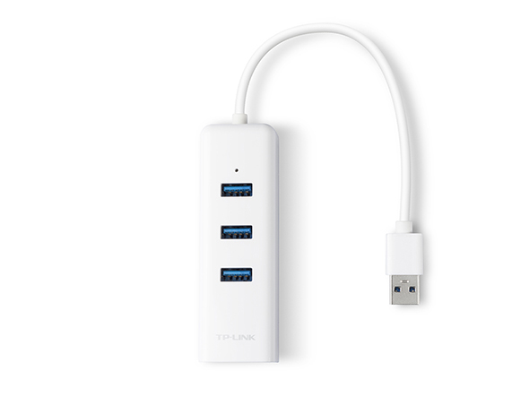 Adaptador USB 3.0 com Porta Ethernet Gigabit & Hub 3 Portas USB-A 3.0