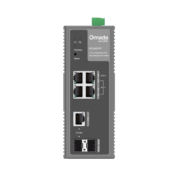 Omada 6-Port Gigabit Industrial Easy Managed Switch with 3-Port PoE+ and 1-Port PoE++ 2