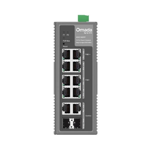 Omada 10-Port Gigabit Industrial Easy Managed Switch with 6-Port PoE+ and 2-Port PoE++ 2