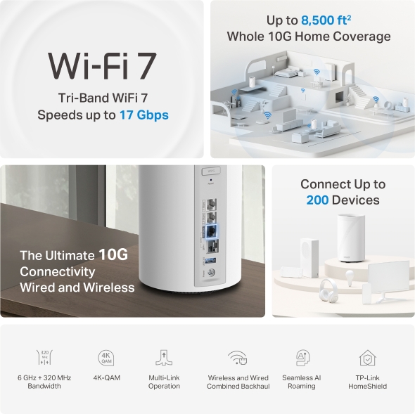 BE17000 Tri-Band Whole Home Mesh WiFi 7 System 4