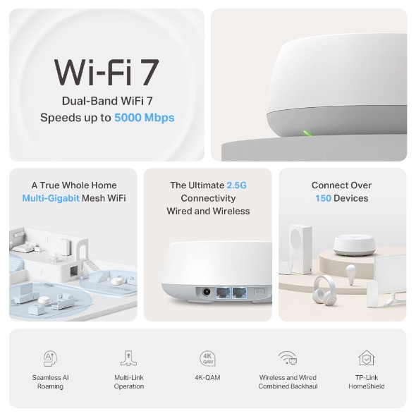 BE5000 Whole Home Mesh WiFi 7 System 3