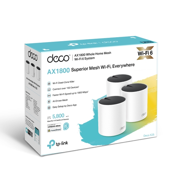 Deco X25 Ax1800 Whole Home Mesh Wi Fi 6 System Tp Link