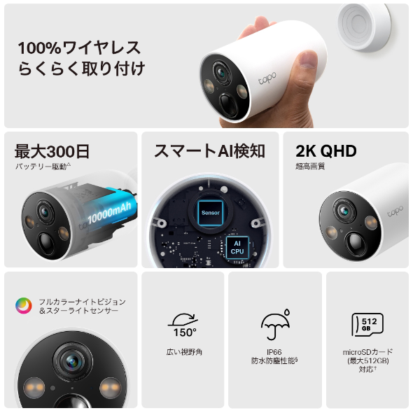 フルワイヤレスセキュリティカメラ 4