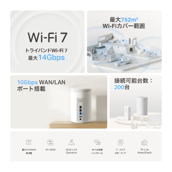 BE14000 トライバンドメッシュWi-Fi 7システム 4