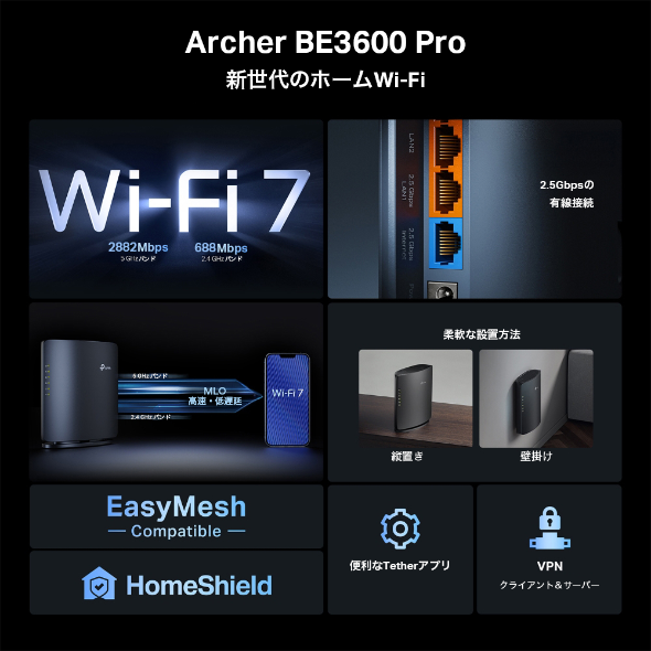 BE3600 デュアルバンドWi-Fi 7ルーター 4