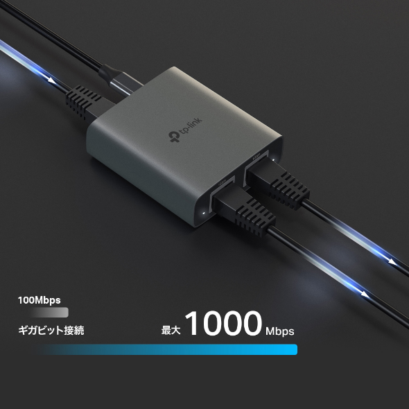 1入力2出力 ギガビットLANスプリッター 4