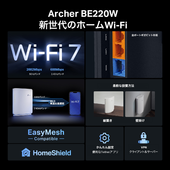 BE3600 デュアルバンドWi-Fi 7ルーター 4