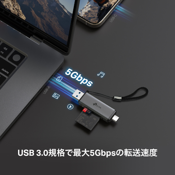 USB 3.0 Type-C＆A SDカードリーダー 4