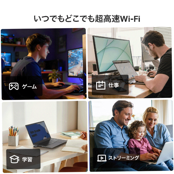 トライバンド Mini USB Wi-Fi 6E子機 5