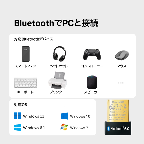 Bluetooth 6.0 Nano USBアダプター 6