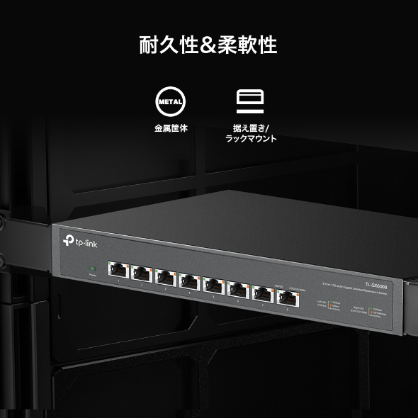 10Gポート×8 アンマネージスイッチ（ラックマウント対応） 8
