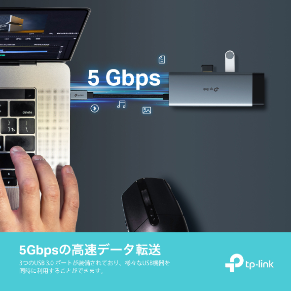 USB Type-C 6in1ハブ 9