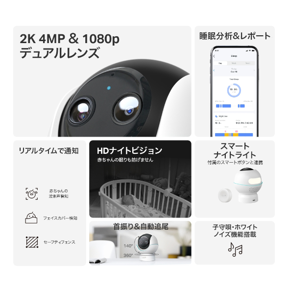 デュアルレンズスマートベビーカメラ 4