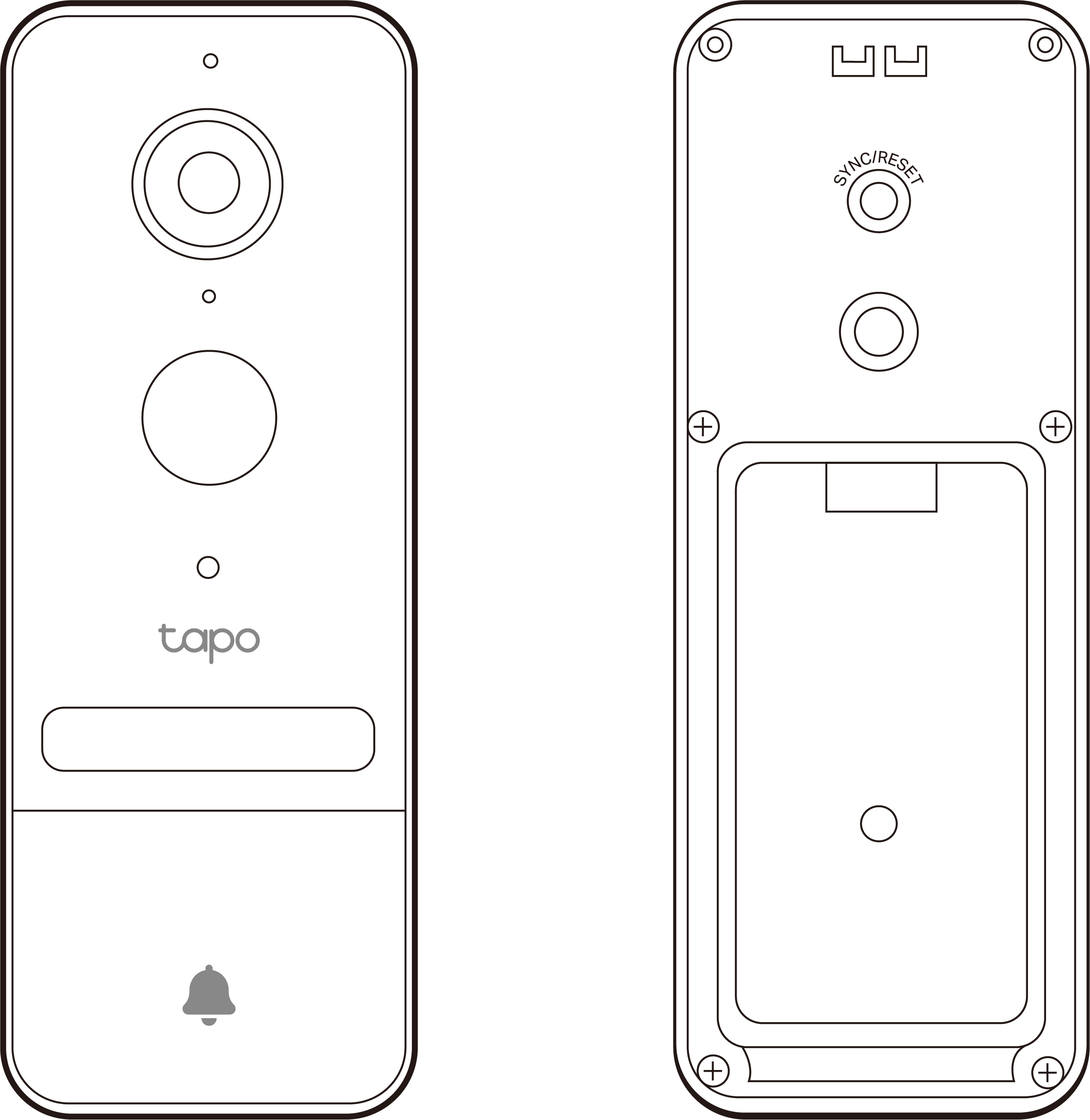 Doorbell front and back panel