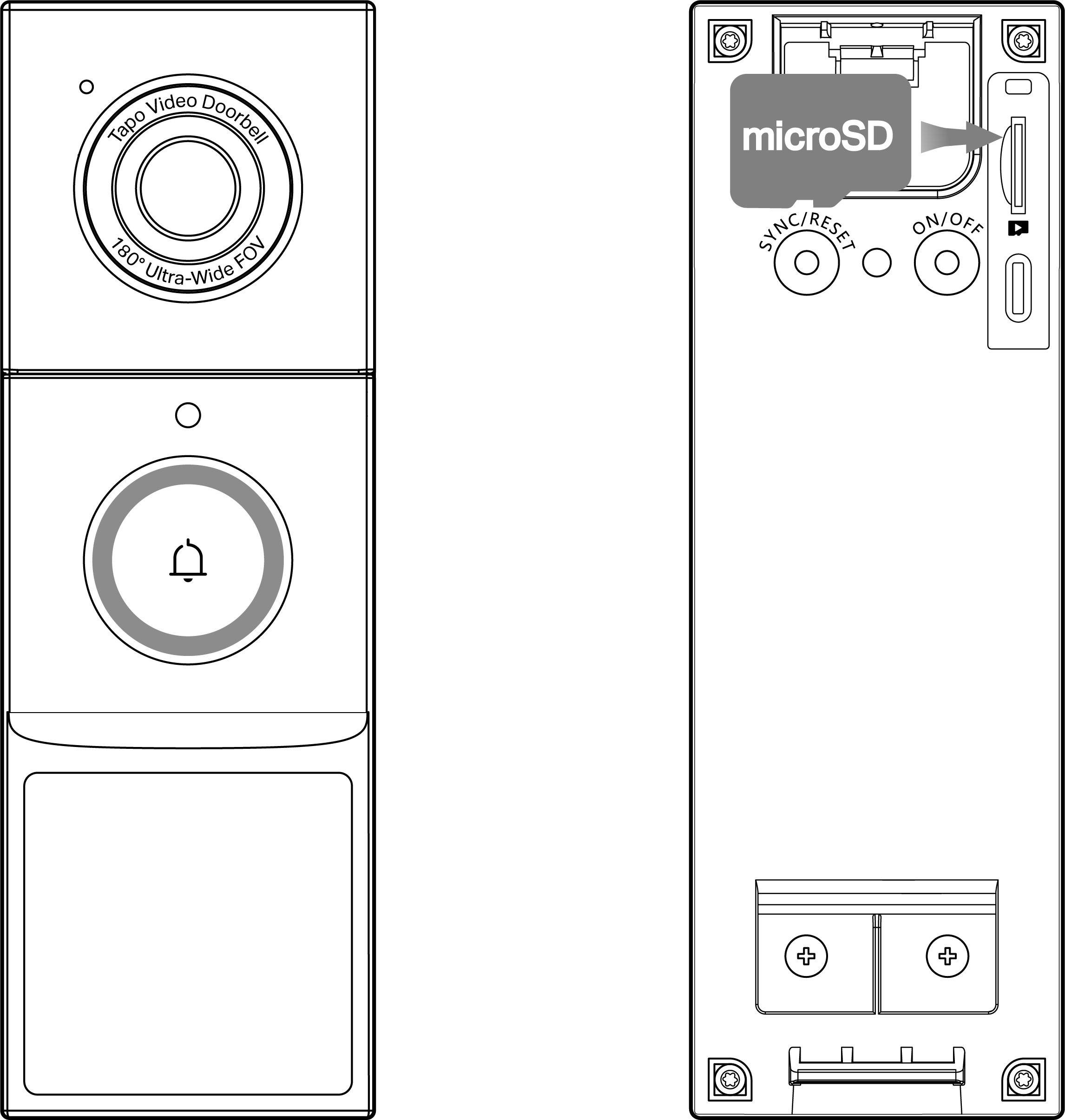 Doorbell front and back panel