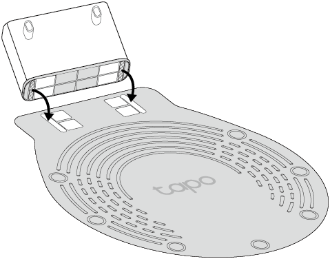 Align the pad with the bottom of the dock