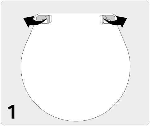 two adhesive strips on the pad