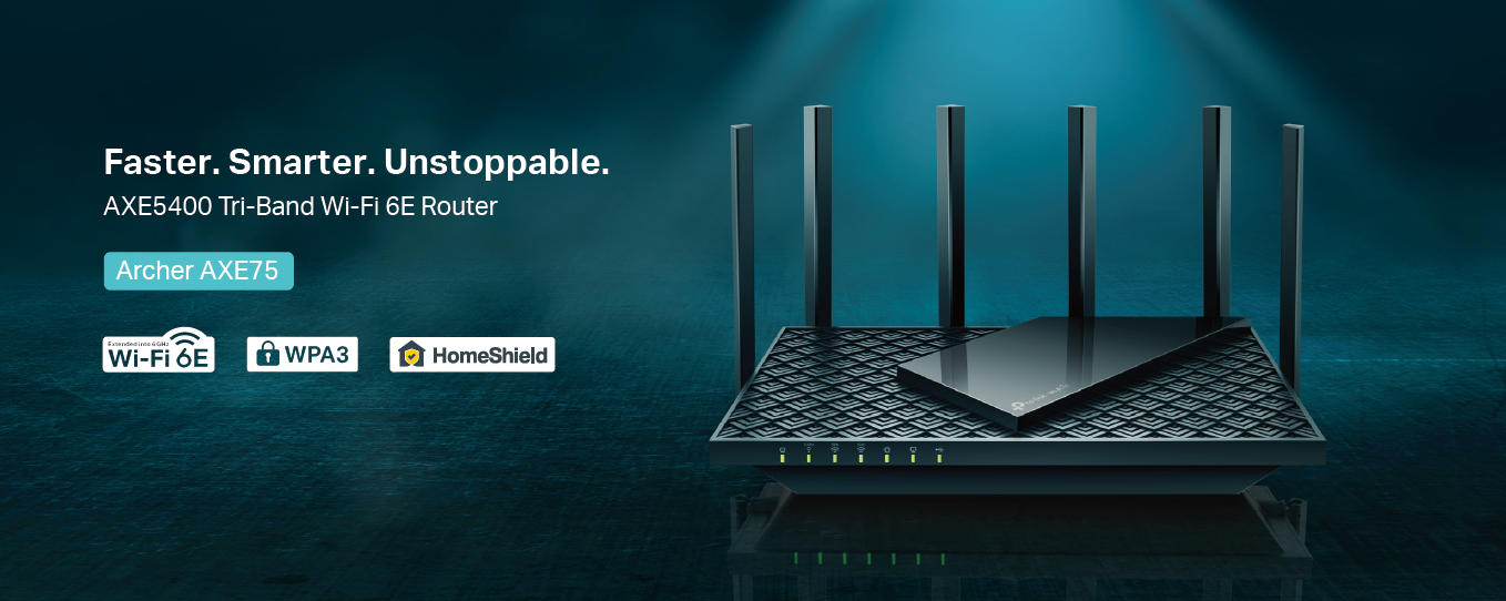 Archer AXE75 WiFi 6E Router—Upgrade your home network from WiFi 6 