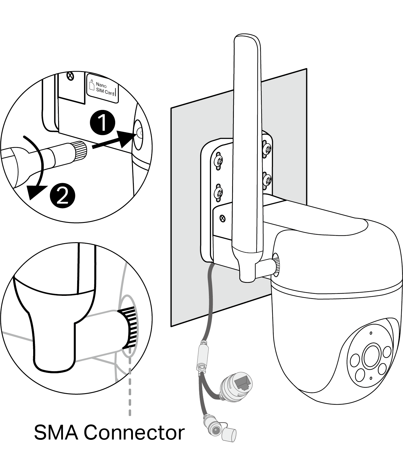 Displays how to install and adjust the antenna.
