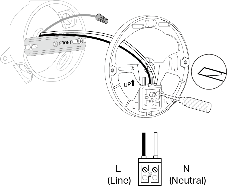 Image of connecting the Neutral and Line wires