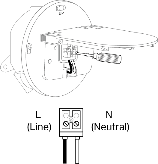 Image of connecting the Neutral and Line wires