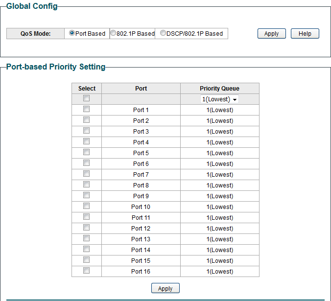 Configuring Basic QoS in Port Based Mode